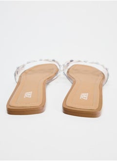 Zara Flat vinyl sandals with rhinestones  - Image 4