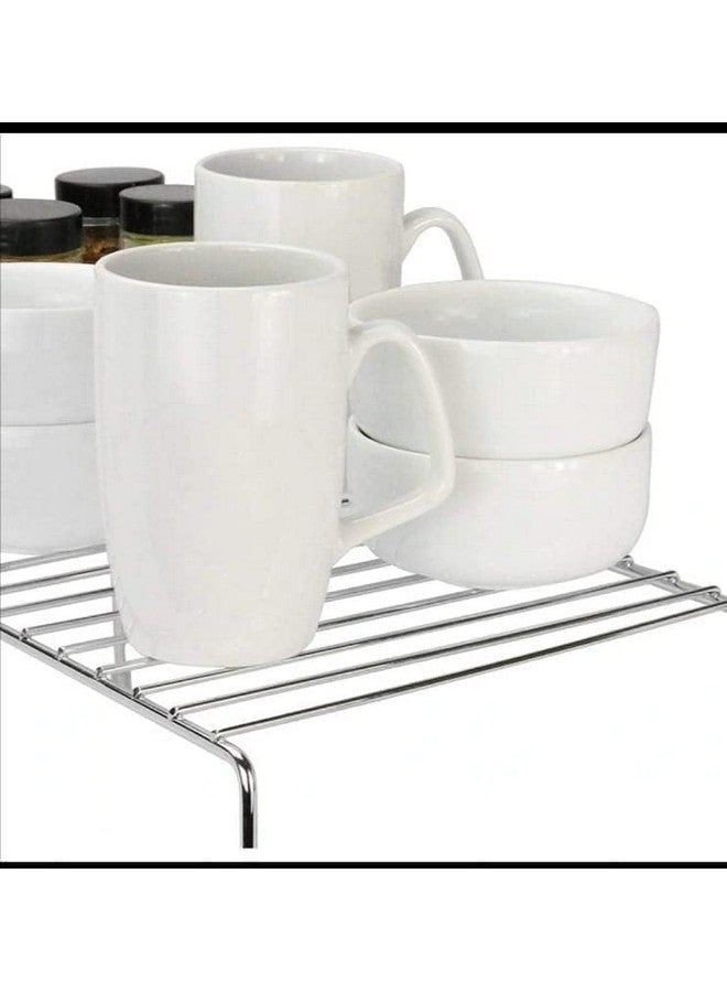 TechSrmaji Stainless Steel Kitchen Dish Rack, Dish Rack For Kitchen, Storage Stand, Multipurpose Organizer Rack, Mini Stand Kitchen Countertop Organizer, Kitchen Accessories Rack Stand (Pack of 4) - Image 4