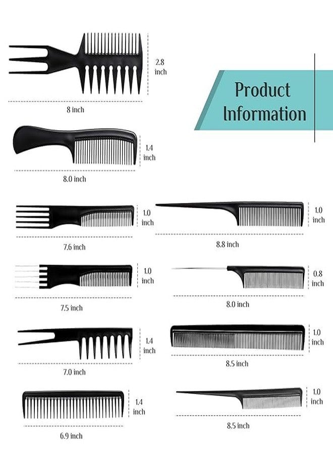 MKSL ® Hair Styling Combo Pack - 10 PCS Brush + Paddle Brush + B.R Comb, Empathetic , Hair Brush Comb for Wet, Dry, Curly and Straight Hair (Black) for Women & Men : Ideal for all hair types, this hair comb set includes a paddle hair brush , a roller comb , and a tail comb for hair styling, - Image 2