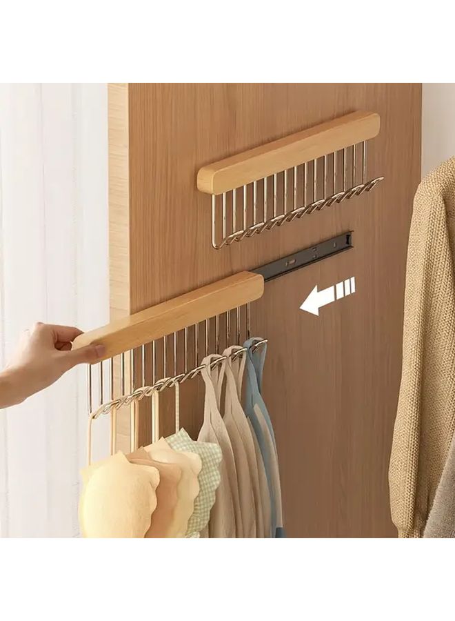 Sliding Closet Hanger 8 Buckle Hooks Belts Scarves Left Extension - Image 1