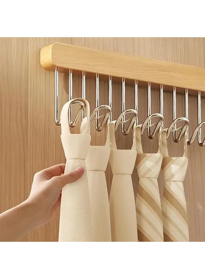 Sliding Closet Hanger 8 Buckle Hooks Belts Scarves Left Extension - Image 4