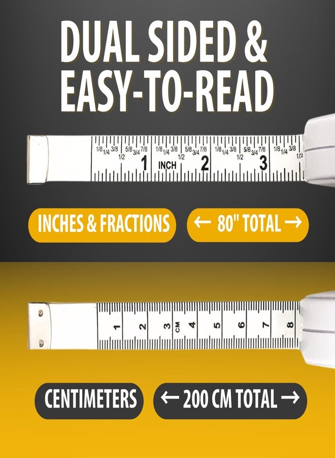 Perfect Measuring Tape - Premium Retractable Tailor’s Tape Measure & Crafters Tape - 80″ / 2m - Pocket Sized Fractional Inch & Metric Tape Measure for Fabric, Body, and Sewing Measurements - Image 3