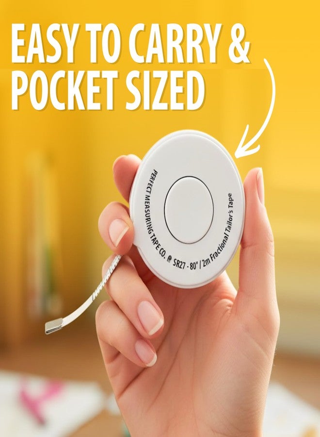 Perfect Measuring Tape - Premium Retractable Tailor’s Tape Measure & Crafters Tape - 80″ / 2m - Pocket Sized Fractional Inch & Metric Tape Measure for Fabric, Body, and Sewing Measurements - Image 5