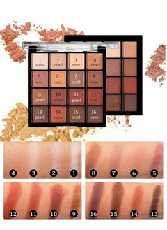 Daisy 16 Colors Limited Edition Matte Pearlescent Sequins Eyeshadow Palette Copper Spice,Contour+Highlight+blush 3 in 1Form Contouring Palette  - Image 3