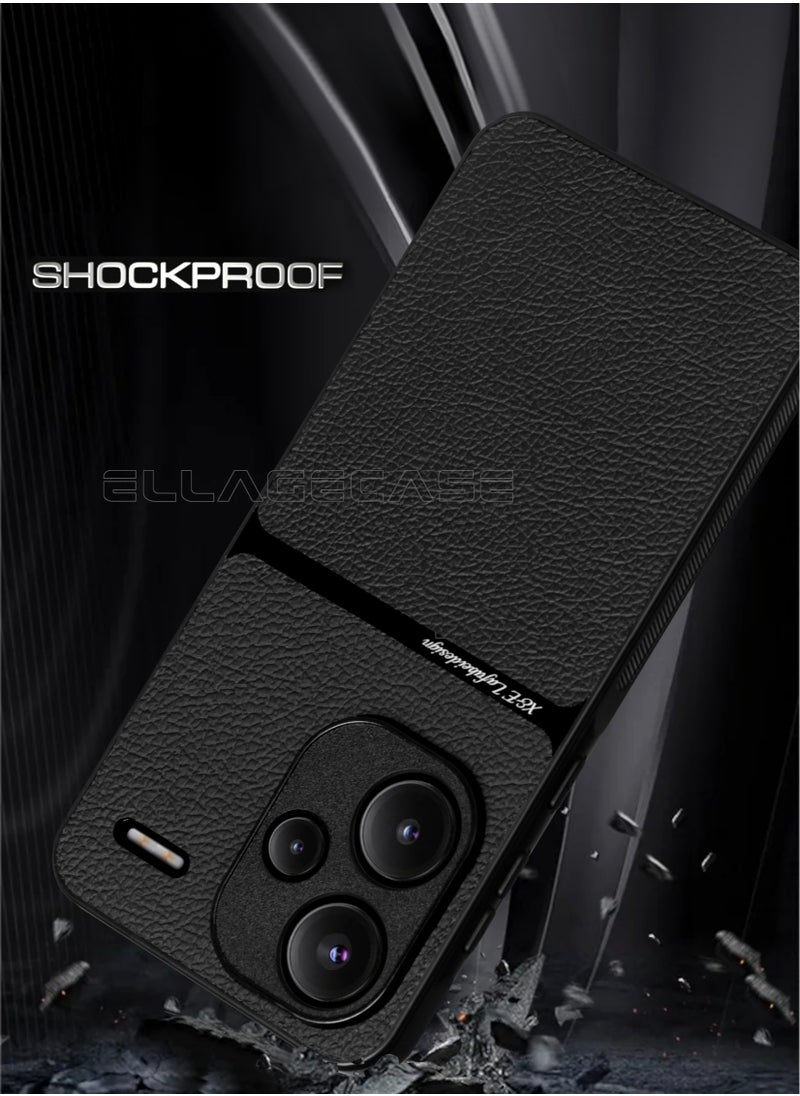 ELLAGECASE Business Class Case for Xiaomi Redmi Note 13 Pro Plus 5G, Ultra-Thin, Built-in Magnetic Plate, Wireless Charging, Shockproof, Full Camera Lens Protection  - Image 2