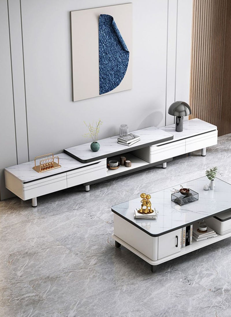 Sharpdo Small Household Coffee Table and Tv Cabinet, Retractable In Both Directions (160-220) Cm - Image 3