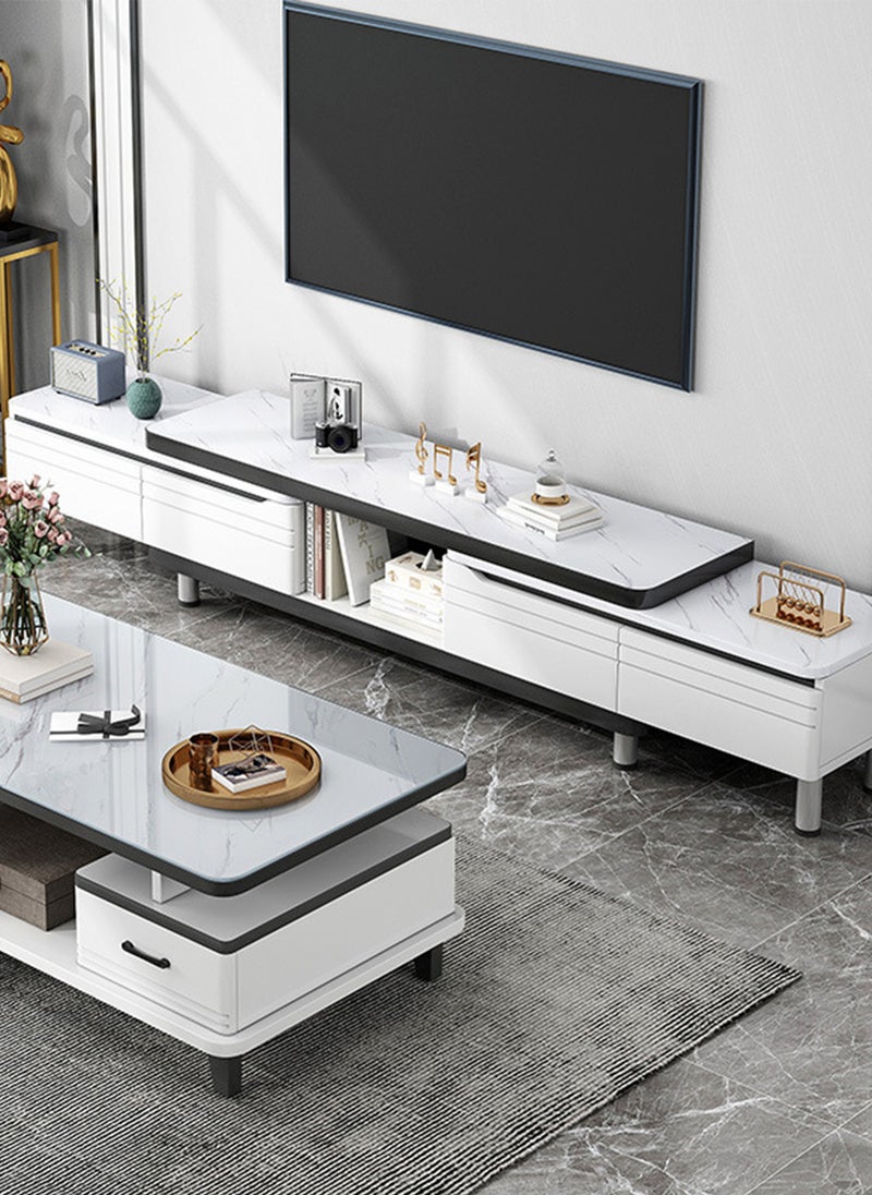 Sharpdo Small Household Coffee Table and Tv Cabinet, Retractable In Both Directions (160-220) Cm - Image 4