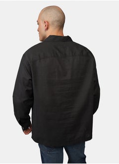 American Eagle Long-Sleeve Linen-Blend Popover Shirt  - Image 2
