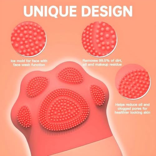 SkinSide Ice Roller for Face with Scrubber | Ice Roller for Face |For Men & Women | Ice Cube Roller for Glowing Skin & Puffy Eyes | Reusable & Unbreakable (Pink) - Image 4