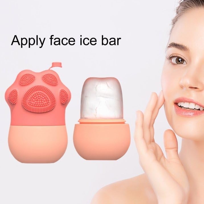 SkinSide Ice Roller for Face with Scrubber | Ice Roller for Face |For Men & Women | Ice Cube Roller for Glowing Skin & Puffy Eyes | Reusable & Unbreakable (Pink) - Image 5