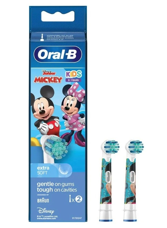 Oral-B Mickey Kids Power Replacement Brush Heads Pack of 2