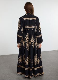 trendyol Black Authentic Patterned Viscose Woven Dress TCTSS24EB00221  - Image 5