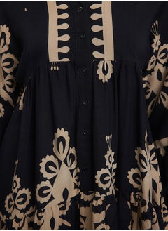 trendyol Black Authentic Patterned Viscose Woven Dress TCTSS24EB00221  - Image 4