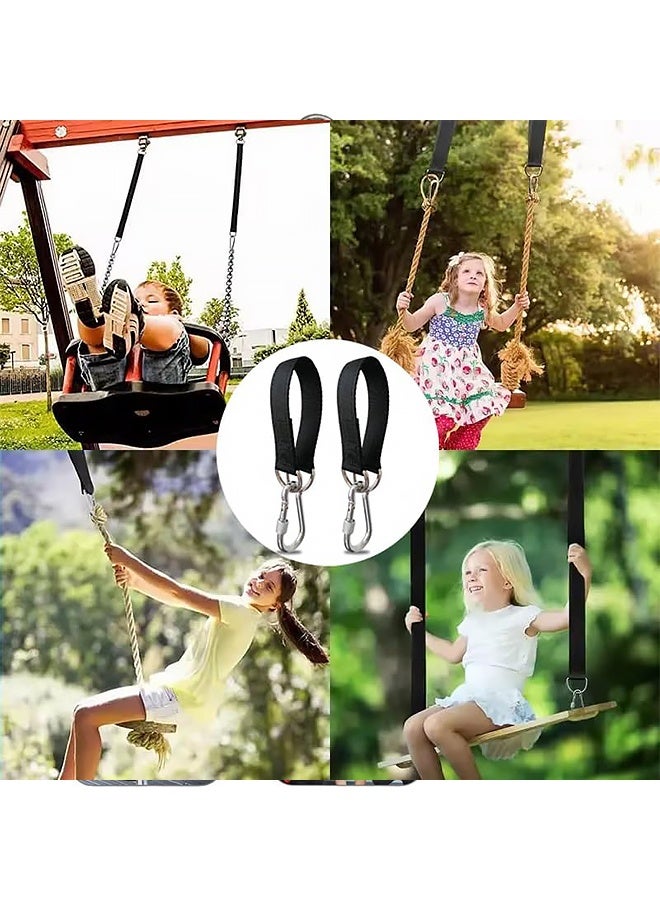 2 Pack Tree Swing Straps Hanging Kit,Duty Belt with Safer Lock Snap Hook Clip Carabiner Connector for Hammock Punching Bag Swings Chair Seat Gym Bar Handle Cable Outdoor - Image 3