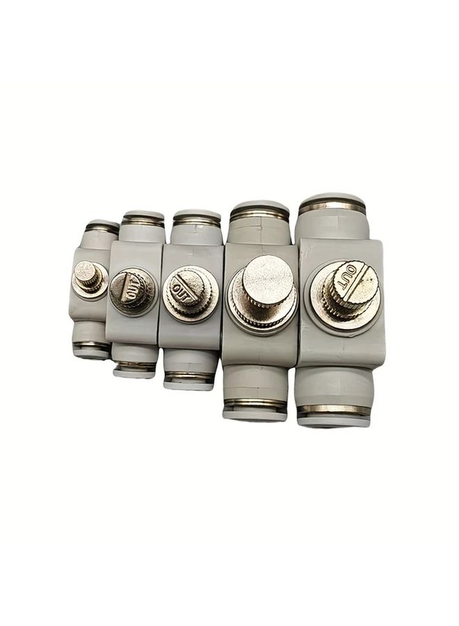SA 12mm Pneumatic Throttle Control Valve 3PCS Brass Connector Push On Plastic Hose For Air Flow Control - Image 4
