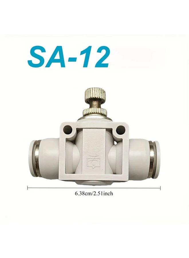 SA 12mm Pneumatic Throttle Control Valve 3PCS Brass Connector Push On Plastic Hose For Air Flow Control - Image 2