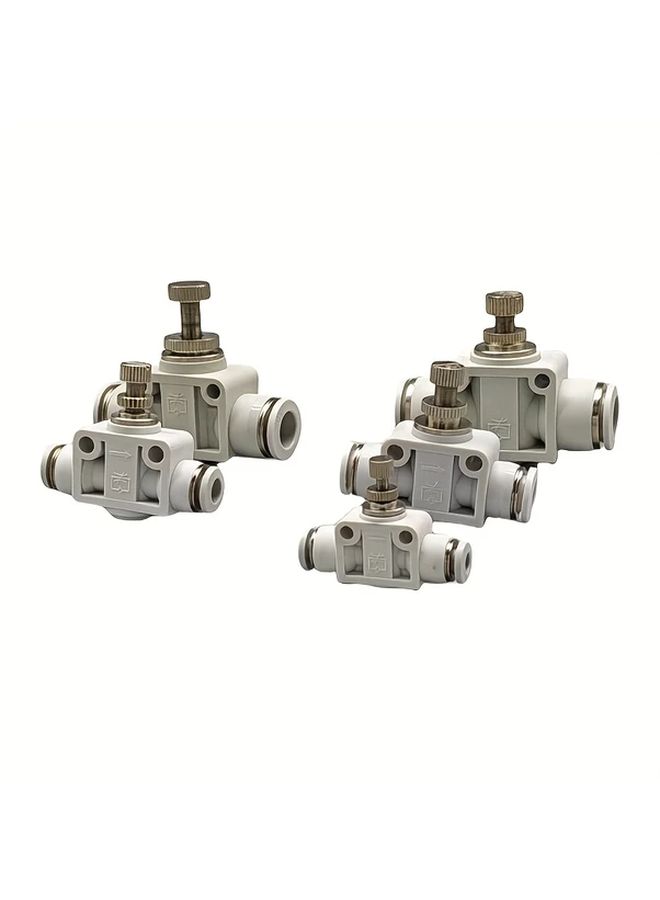 SA 12mm Pneumatic Throttle Control Valve 3PCS Brass Connector Push On Plastic Hose For Air Flow Control - Image 1