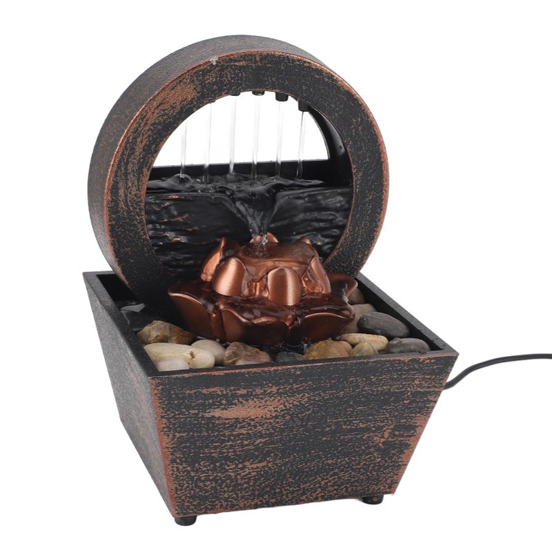 Golden Flower USB Tabletop Fountain with LED Lights for Home Office Decor 17x11 7x11 7cm - Image 4
