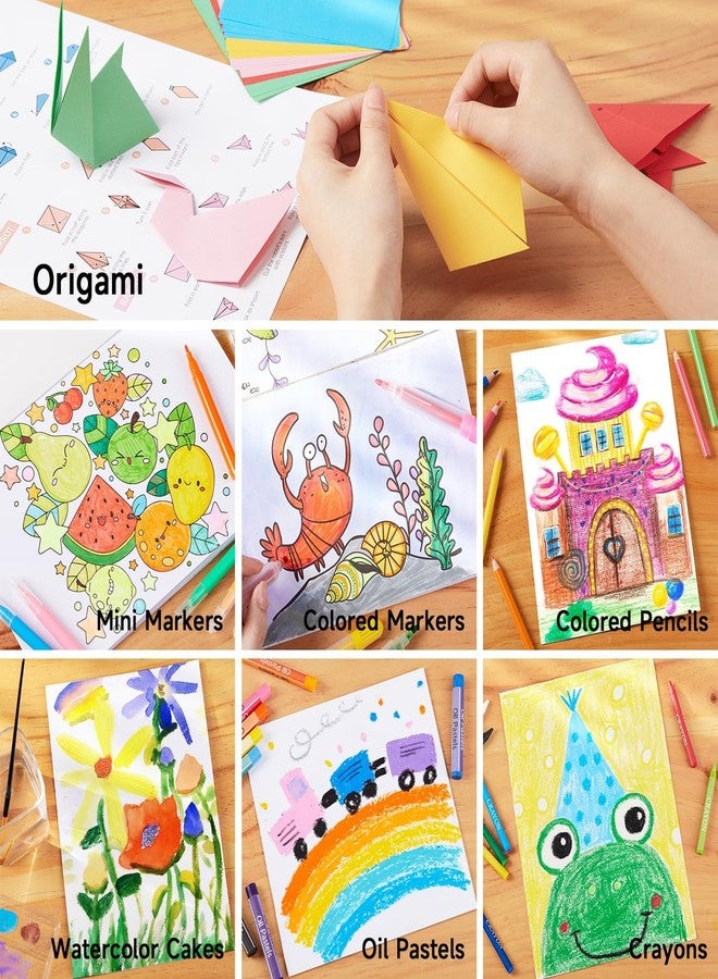 Shuttle Art 335 Piece Kids Art Set, Multi-Media Art Supplies, Gift Art Kit with Trifold Easel, 2 Drawing Pads, 2 Coloring Books, Oil Pastels, Crayons, Watercolors, Markers, Colored Pencils (Black) - Image 4