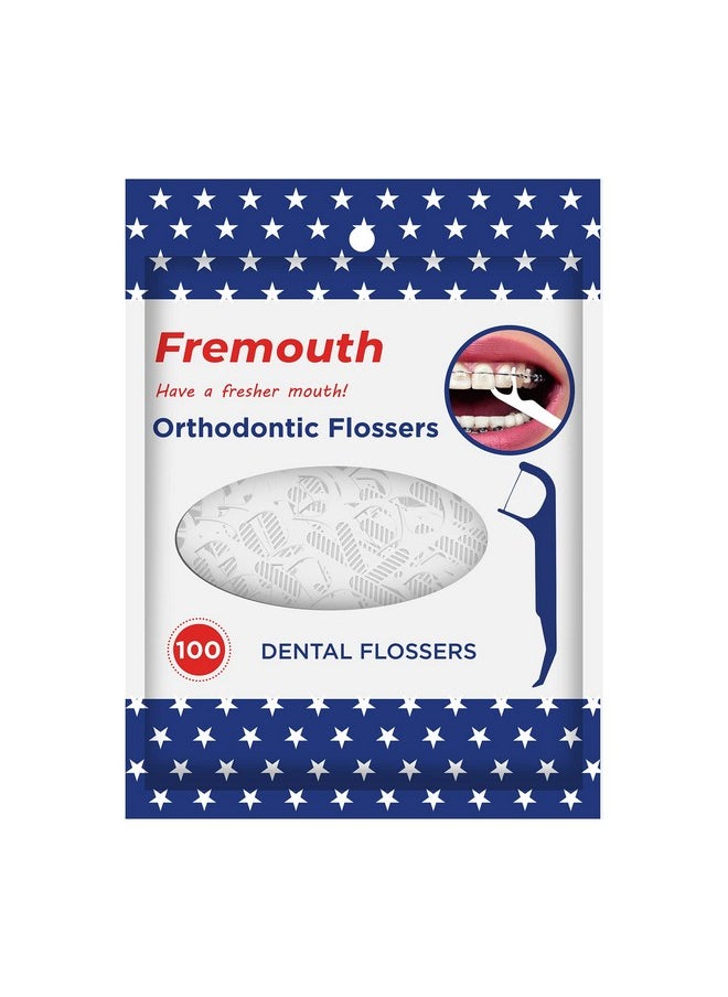 Fremouth Upgraded Orthodontic Flossers For Bracesortho Dental Floss Picks 100 Count (Pack Of 1)  - Image 1