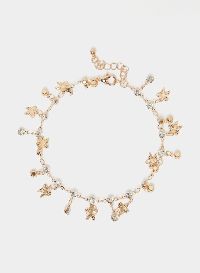 Styli Styli Set of 2 - Faux Crystal Charm Anklet  - Image 1