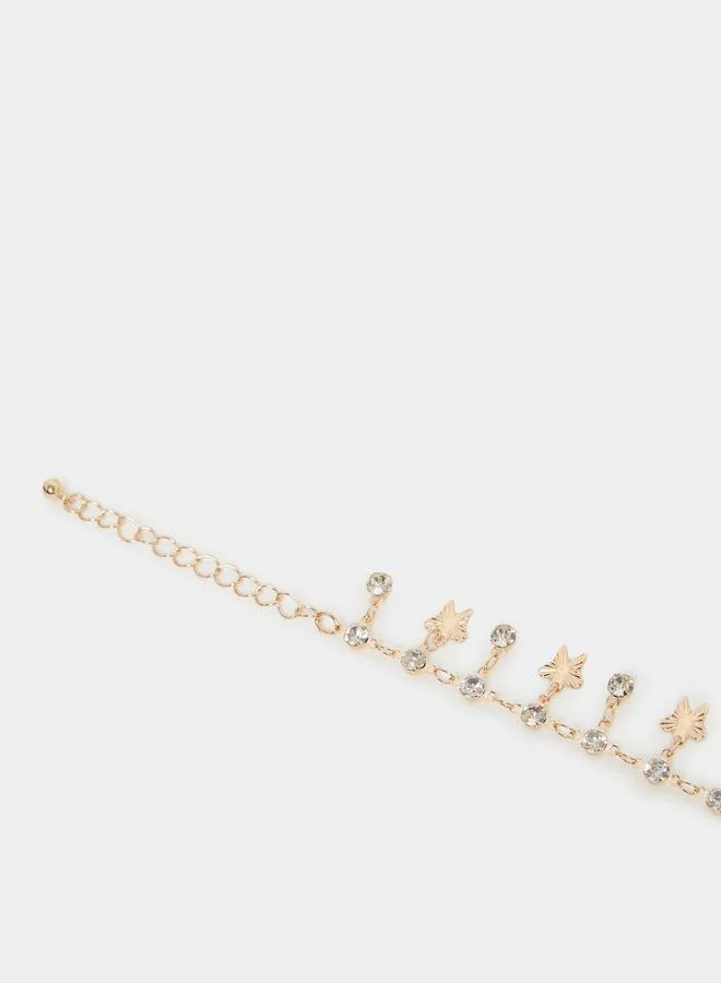 Styli Styli Set of 2 - Faux Crystal Charm Anklet