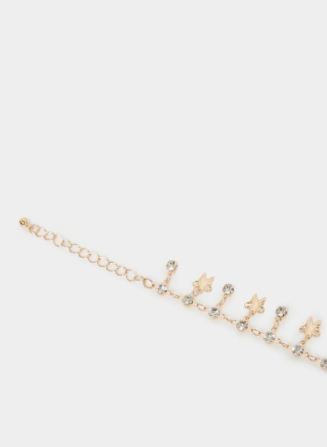 Styli Styli Set of 2 - Faux Crystal Charm Anklet  - Image 4