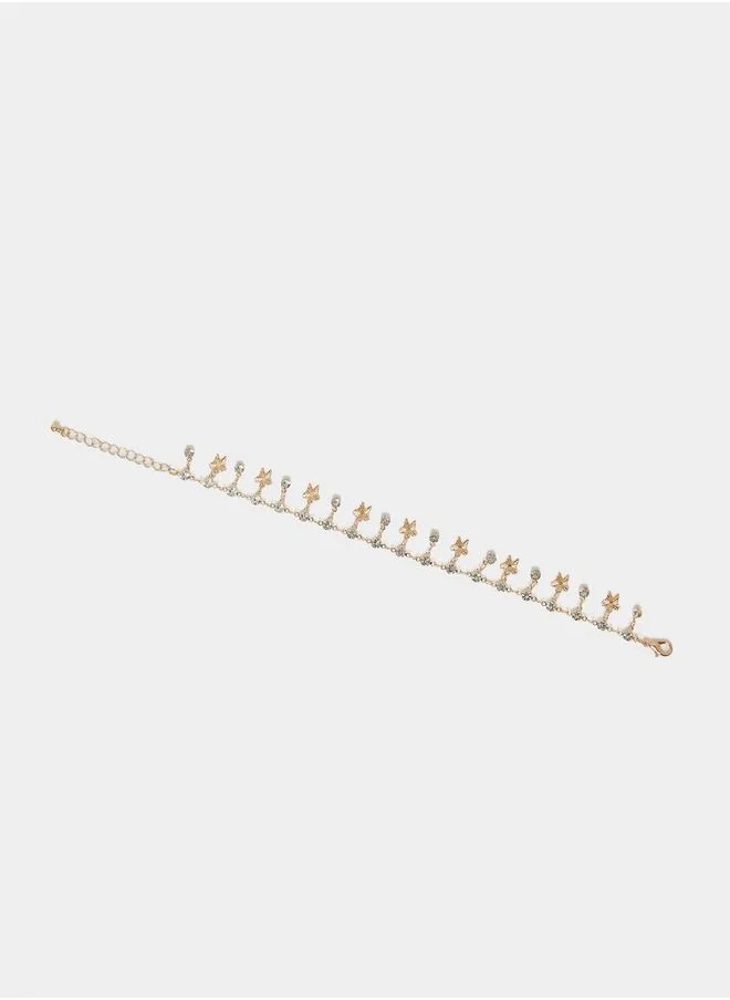 ستايلي Styli Set of 2 - Faux Crystal Charm Anklet
