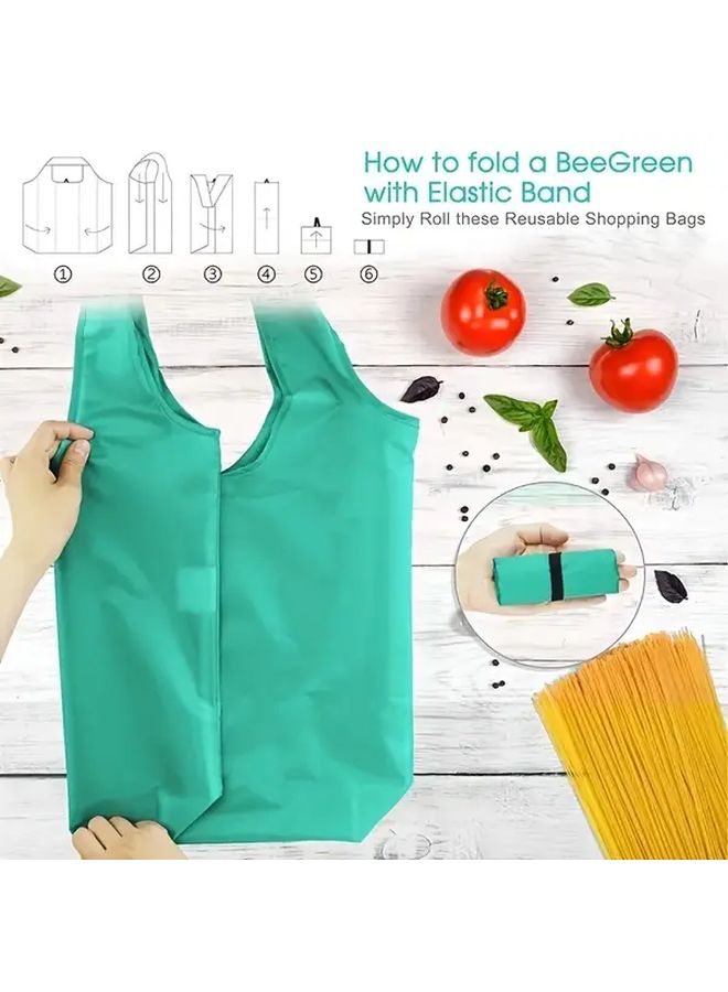 Random Color 2pcs Heavy Duty Reusable Foldable Shopping Totes Reinforced Handles - Image 1
