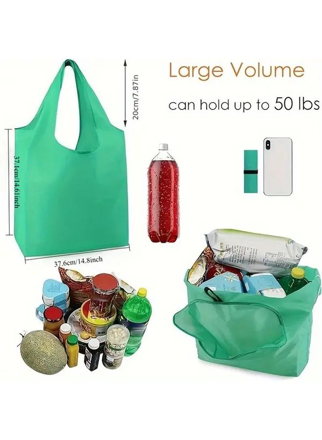 Random Color 2pcs Heavy Duty Reusable Foldable Shopping Totes Reinforced Handles - Image 3