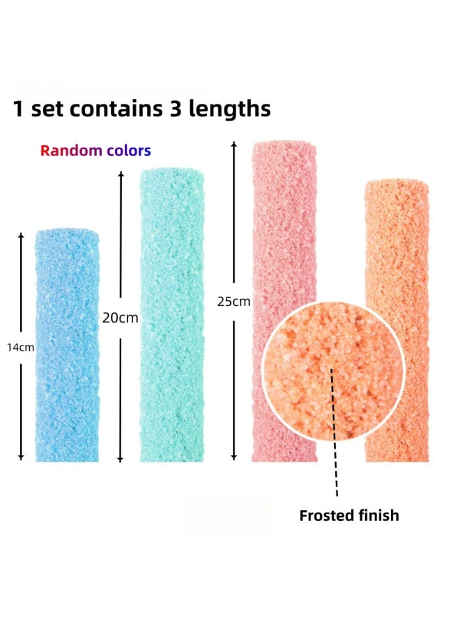 Birdcage Stands - 3-Piece Set of Parrot Perches for Birds – Includes 14cm, 20cm, 25cm Sizes – Random Colors, Durable Sanded Surface with Solid Wood Core, Ideal for Beak & Claw Maintenance - Image 5