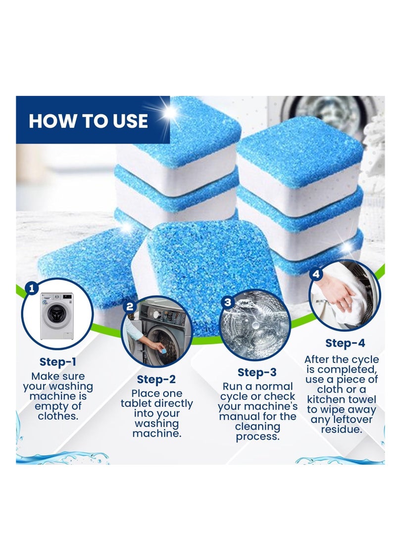 Washing Machine Cleaner Tablets, Deep Clean Front Loader  Top Load Washer, 12 Pcs Professional Grade Washer Machine Cleaner Deodorizer for Removing Build-up - Image 3