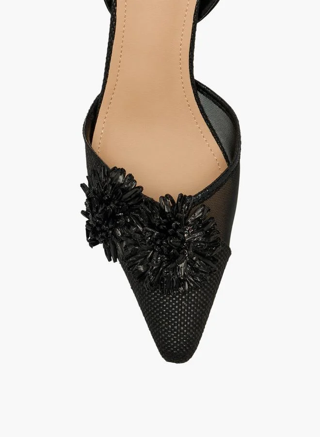 Flora Bella By Shoexpress  Women Floral Embellished Flared Heel Sandals for Women | Best Price UAE