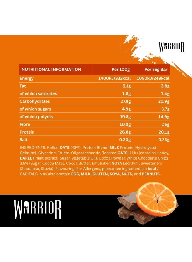 Warrior Raw Protein Flapjack Chocolate Orange 12 x 75g - Image 2
