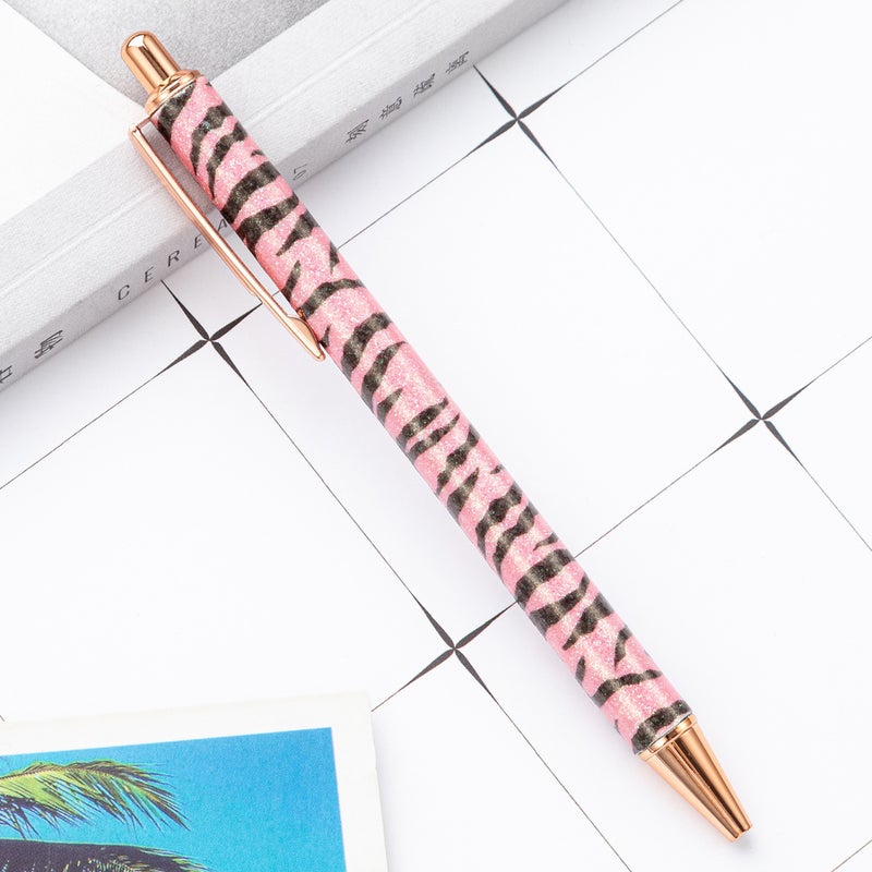 Press Pen Spot K-Style Colorful Gold Powder Ballpoint Pen With Printed Logo Metal Advertising Gift Ballpoint Pen - Image 1