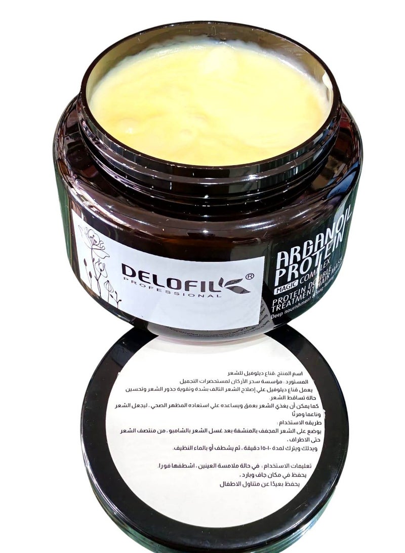 DELOFIL Protein Mask With Argan Oil to Repair Dry and Damaged Hair 500 ml - Image 1