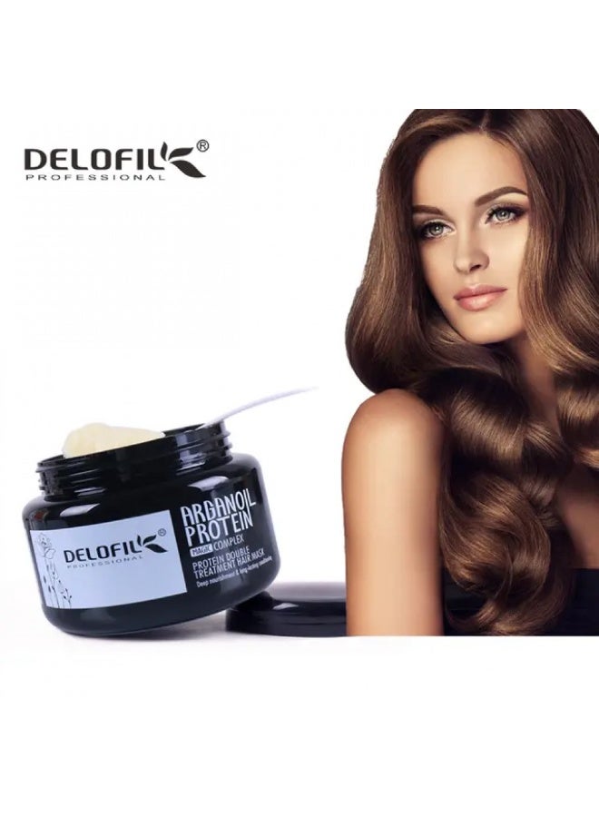 DELOFIL Protein Mask With Argan Oil to Repair Dry and Damaged Hair 500 ml - Image 3