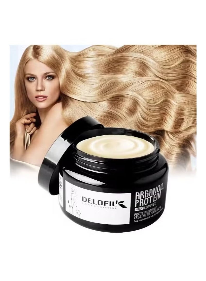 DELOFIL Protein Mask With Argan Oil to Repair Dry and Damaged Hair 500 ml - Image 4