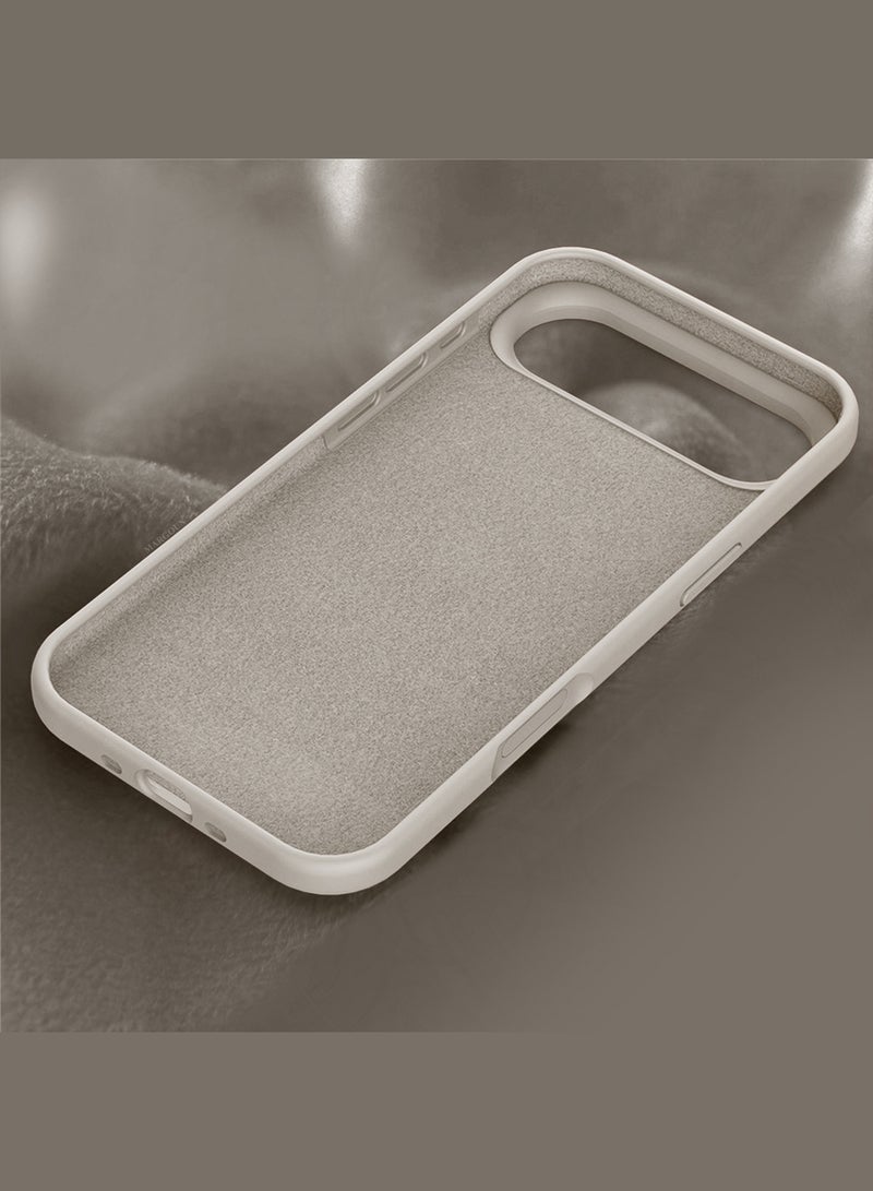 Silicone Protective Phone Case for iPhone 17 Air - Soft Anti-Scratch Microfiber Lining Ultra Slim Drop Protection Phone Cover - Natural Titanium - Image 5