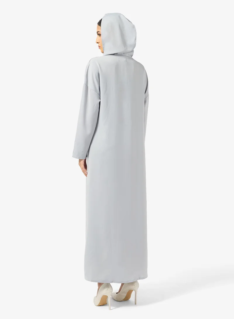 خزانة Embellished Jalabiya With Hood