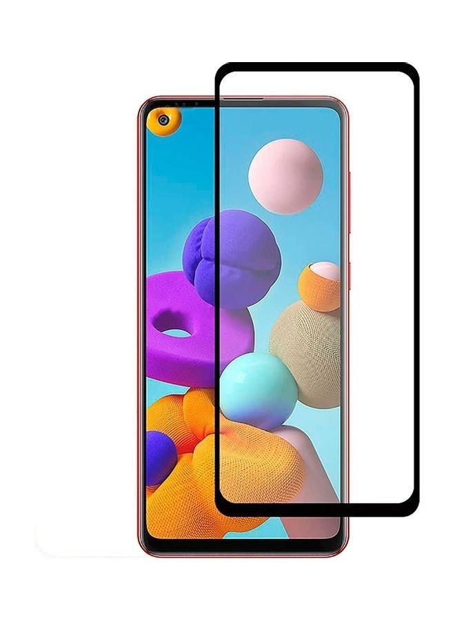 shAyzee 9D Tempered Glass Screen Protector For Samsung Galaxy A21s Black/Clear - Image 1