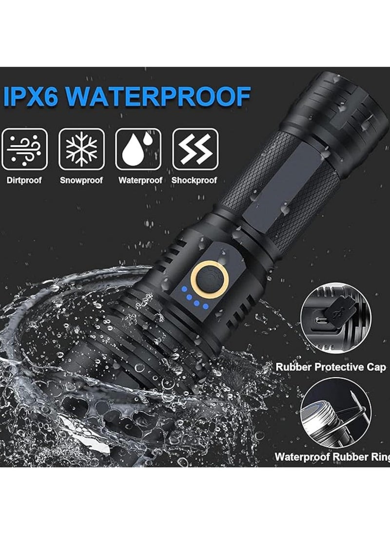 Generic P 90 Super Light Rechargeable Flashlight 90000 High Lumens, High Power Led Flashlight, XHP70.2 Powerful with Zoomable, 5 Modes, IPX7 Waterproof, Flashlight for Camping, Hiking, Emergencies  - Image 5