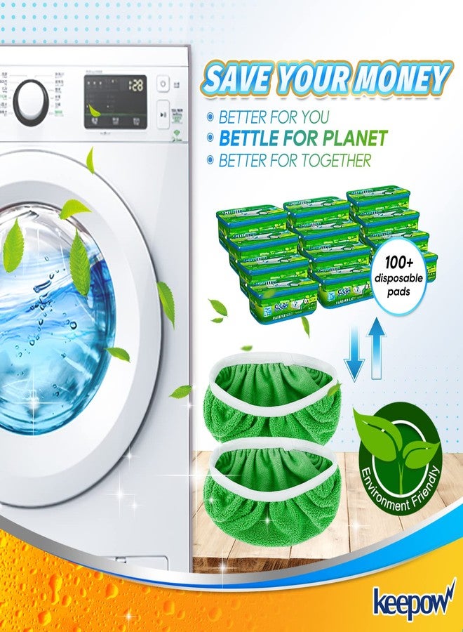 KEEPOW Reusable Mop Pads Compatible with Swiffer Sweeper Mop, Dry Sweeping Cloths for Swiffer Pads, 8 Pack Washable Microfiber Wet Mopping Cloth Refills for Surface/Hardwood Floor Cleaning - Image 3