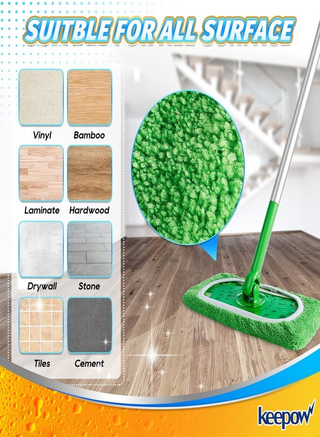 KEEPOW Reusable Mop Pads Compatible with Swiffer Sweeper Mop, Dry Sweeping Cloths for Swiffer Pads, 8 Pack Washable Microfiber Wet Mopping Cloth Refills for Surface/Hardwood Floor Cleaning - Image 5
