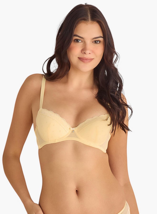 Splash FAV Lace Detail Bra with Hook and Eye Closure - Image 1