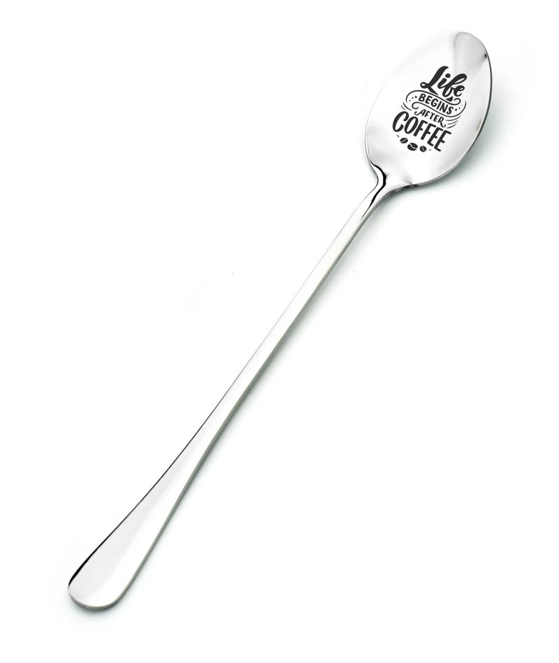 nakouhei Dear Coffee I Love You Spoon - Stainless Steel Engraved Teaspoon - Coffee Lover Gift - Funny and Unique Present for Birthday, Mother’s Day, Father’s Day, Valentine’s Day - Image 1