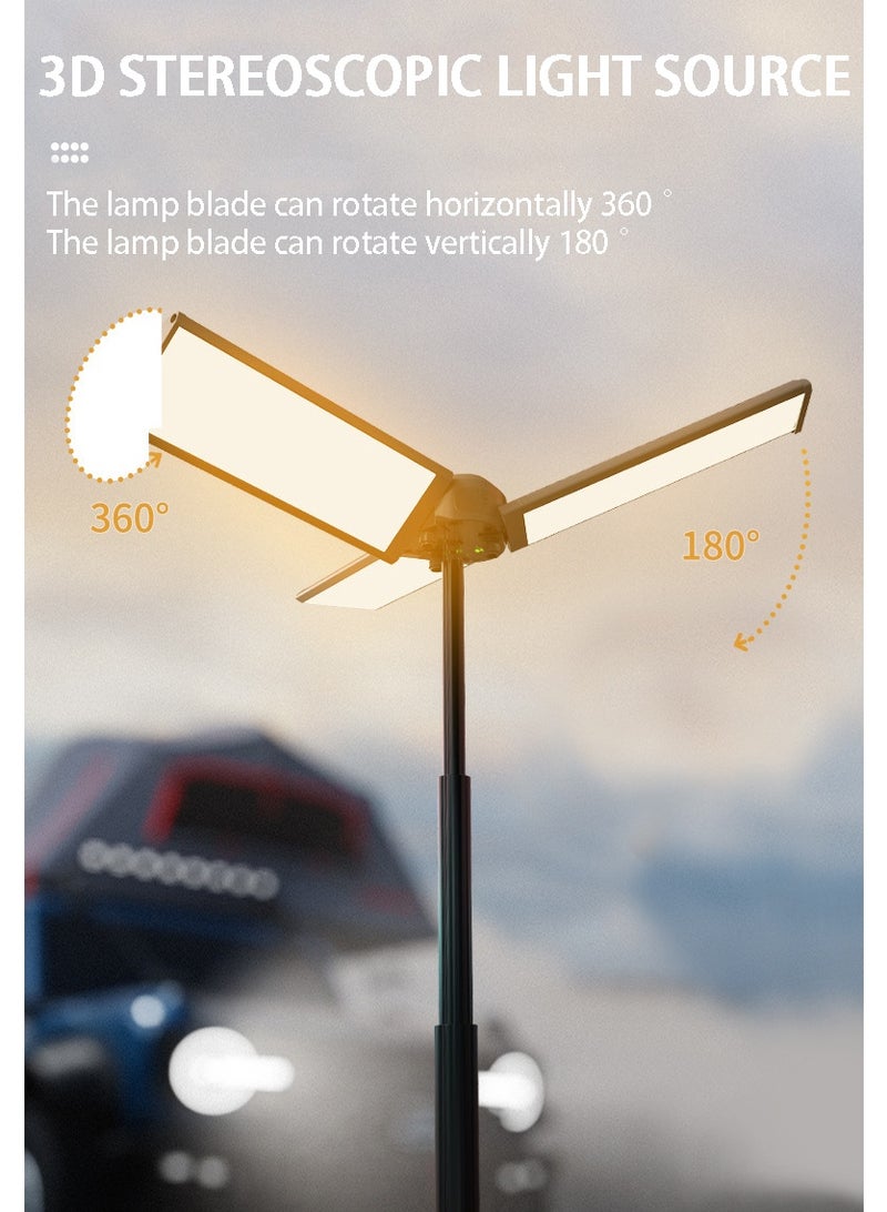 مصباح LED للتخييم، فانوس قابل للطي للتخييم، مصباح يدوي قابل لإعادة الشحن بقوة 8000 مللي أمبير، مصباح خارجي محمول مع حامل تلسكوبي، مصباح خارجي متعدد الاستخدامات ومقاوم للماء للتخييم والمشي لمسافات طويلة وصيد الأسماك وحالات الطوارئ - Image 5