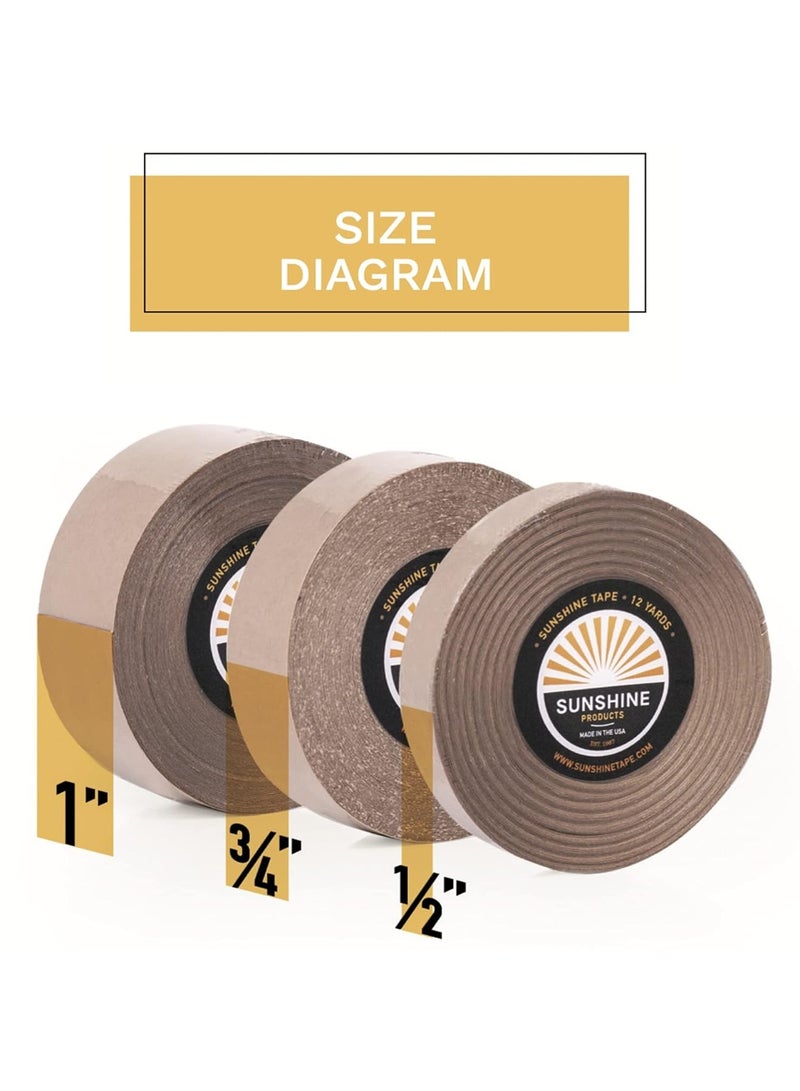 Sunshine Tape 1522 3M Wig Tape Made in USA | Premium Clear Double Sided Toupee Tape Roll | 3/4" x 12 YDS  - Image 2