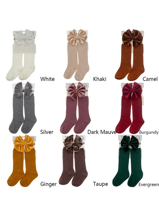 D'Daniela Mikha Socks & Ribbon Bow Set For Babies and Girls - Dark Brown - Image 5