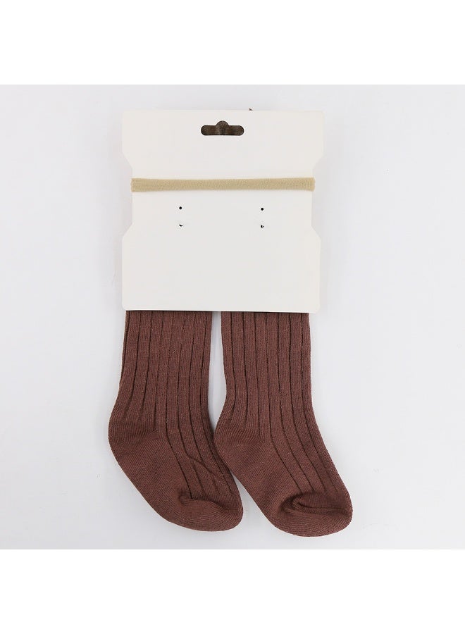 D'Daniela Mikha Socks & Ribbon Bow Set For Babies and Girls - Dark Brown - Image 3